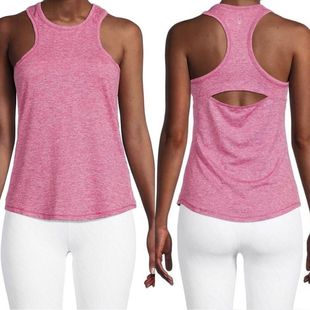 Spyder cutout racer back hot pink tank activewear athletic‎ sporty running